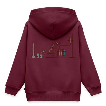 Chemie - Kinder Premium Organic Hoodie - Burgunderrot - Hinten - AI Model Kid Female (0cm)