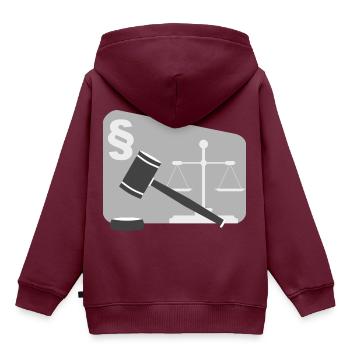 rechtsanwalt anwalt lawyer judge richter law justi - Kinder Premium Organic Hoodie - Burgunderrot - Hinten - AI Model Kid Female (0cm)