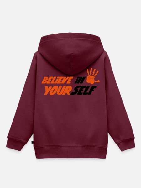 Glaub an dich - Kinder Premium Organic Hoodie - Burgunderrot