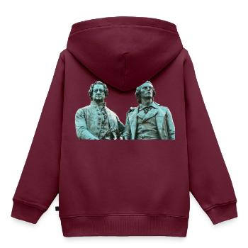 Weimar Göthe Schiller Denkmal - Kinder Premium Organic Hoodie - Burgunderrot - Hinten - AI Model Kid Female (0cm)