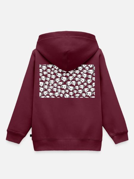Schädel - Kinder Premium Organic Hoodie - Burgunderrot