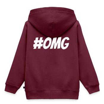 Hashtag OMG - Kinder Premium Organic Hoodie - Burgunderrot - Hinten - AI Model Kid Female (0cm)