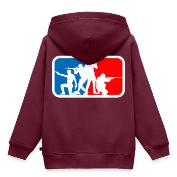 squad - Kinder Premium Organic Hoodie - Burgunderrot - Hinten - AI Model Kid Female (0cm)