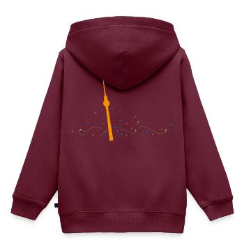 Fernsehturm Berlin | Berlin hat den Flow - Kinder Premium Organic Hoodie - Burgunderrot - Hinten - AI Model Kid Female (0cm)