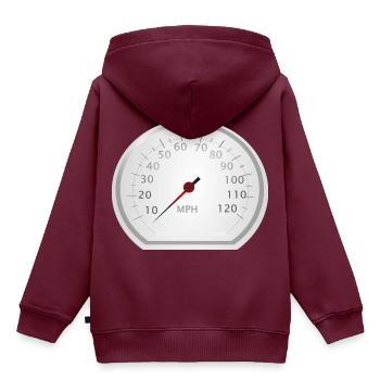 Tacho - Kinder Premium Organic Hoodie - Burgunderrot - Hinten - AI Model Kid Female (0cm)