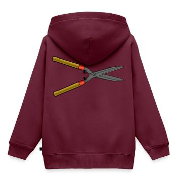 heckenschere strauecher buesche garten pflanzen - Kinder Premium Organic Hoodie - Burgunderrot - Hinten - AI Model Kid Female (0cm)