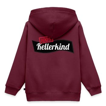 Kellerkind 100% Informatik Student Geschenk - Kinder Premium Organic Hoodie - Burgunderrot - Hinten - AI Model Kid Female (0cm)