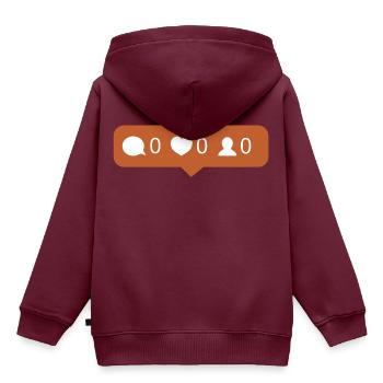 Instagram Herz - Kinder Premium Organic Hoodie - Burgunderrot - Hinten - AI Model Kid Female (0cm)