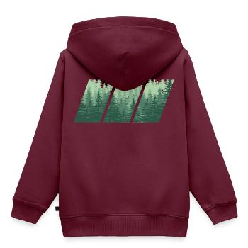Bäume - Kinder Premium Organic Hoodie - Burgunderrot - Hinten - AI Model Kid Female (0cm)