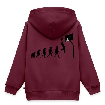 Evolution Basketball Korbball Spieler Sport - Kinder Premium Organic Hoodie - Burgunderrot - Hinten - AI Model Kid Female (0cm)