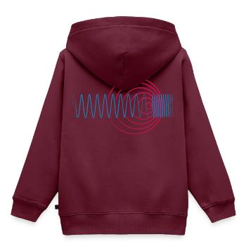 Doppler-Effekt - Kinder Premium Organic Hoodie - Burgunderrot - Hinten - AI Model Kid Female (0cm)