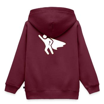 Icon - Kinder Premium Organic Hoodie - Burgunderrot - Hinten - AI Model Kid Female (0cm)