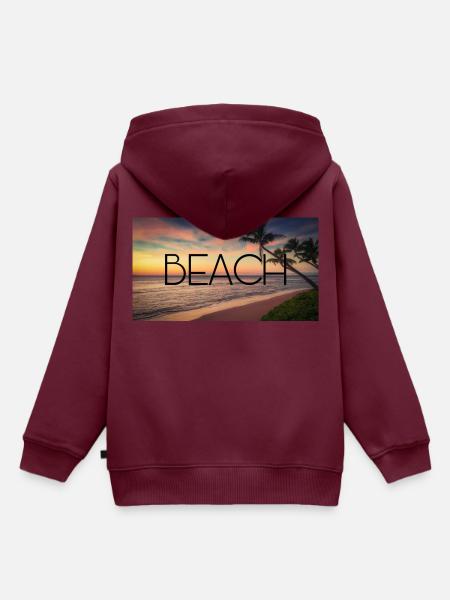 Beach - Kinder Premium Organic Hoodie - Burgunderrot