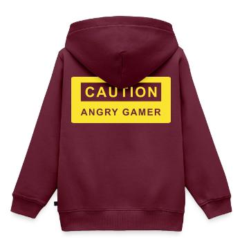 Gamer. Gaming. Joystick. Geschenk. Geschenkidee - Kinder Premium Organic Hoodie - Burgunderrot - Hinten - AI Model Kid Female (0cm)
