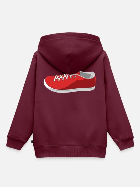 Schuh Rendering - Kinder Premium Organic Hoodie - Burgunderrot