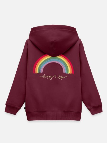 Cooler Regenbogen - Kinder Premium Organic Hoodie - Burgunderrot