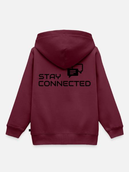 Stay connected - Kinder Premium Organic Hoodie - Burgunderrot