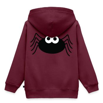 Spider - Kinder Premium Organic Hoodie - Burgunderrot - Hinten - AI Model Kid Female (0cm)