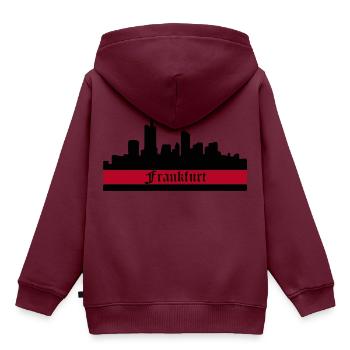 skyline frankfurt - Kinder Premium Organic Hoodie - Burgunderrot - Hinten - AI Model Kid Female (0cm)