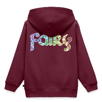 Fairy romantische Schrift - Kinder Premium Organic Hoodie - Burgunderrot - Hinten - AI Model Kid Female (0cm)