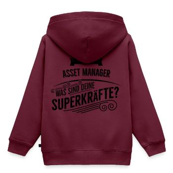 Asset Manager - Kinder Premium Organic Hoodie - Burgunderrot - Hinten - AI Model Kid Female (0cm)