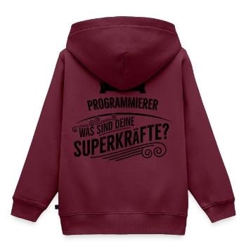 Programmierer - Kinder Premium Organic Hoodie - Burgunderrot - Hinten - AI Model Kid Female (0cm)