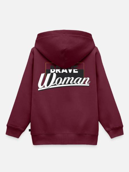 tapfere Frau - Kinder Premium Organic Hoodie - Burgunderrot