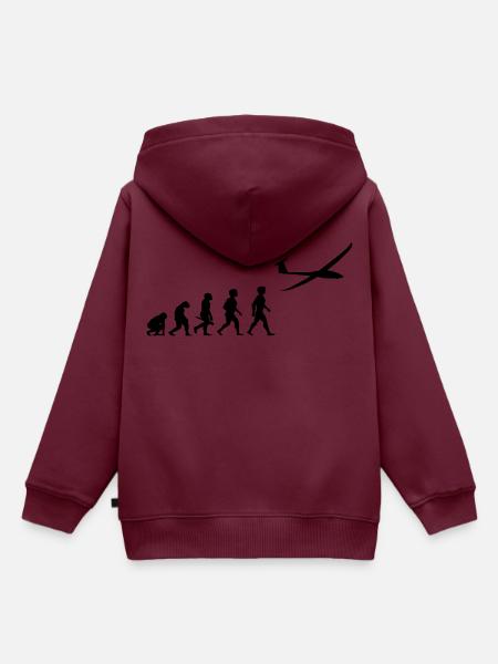 Evolution Segelflugzeug Segelflieger Flugzeug - Kinder Premium Organic Hoodie - Burgunderrot