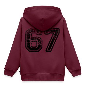 67 - Kinder Premium Organic Hoodie - Burgunderrot - Hinten - AI Model Kid Female (0cm)