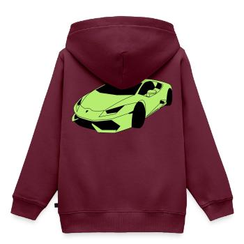 Lambo Sportwagen - Kinder Premium Organic Hoodie - Burgunderrot - Hinten - AI Model Kid Female (0cm)