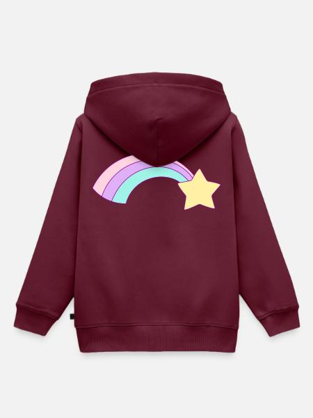 Regenbogen - Kinder Premium Organic Hoodie - Burgunderrot