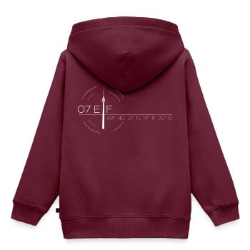 Stuttgart - Kinder Premium Organic Hoodie - Burgunderrot - Hinten - AI Model Kid Female (0cm)
