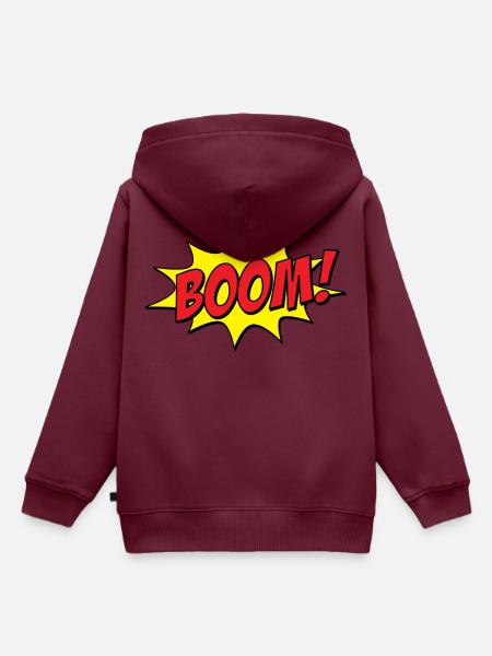 Boom - Kinder Premium Organic Hoodie - Burgunderrot