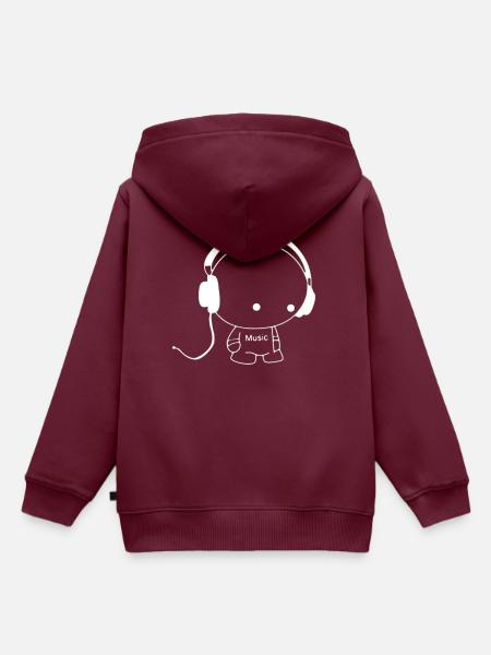 Music Men - Kinder Premium Organic Hoodie - Burgunderrot