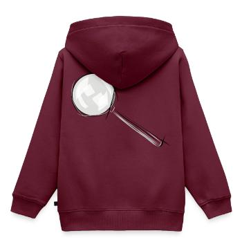 Lupe für Detektive, Geschenkidee, Forscher - Kinder Premium Organic Hoodie - Burgunderrot - Hinten - AI Model Kid Female (0cm)
