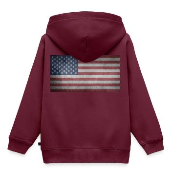 american eagle - Kinder Premium Organic Hoodie - Burgunderrot - Hinten - AI Model Kid Female (0cm)