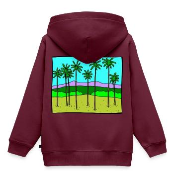 strauecher buesche shrubbery garten garden plants1 - Kinder Premium Organic Hoodie - Burgunderrot - Hinten - AI Model Kid Female (0cm)