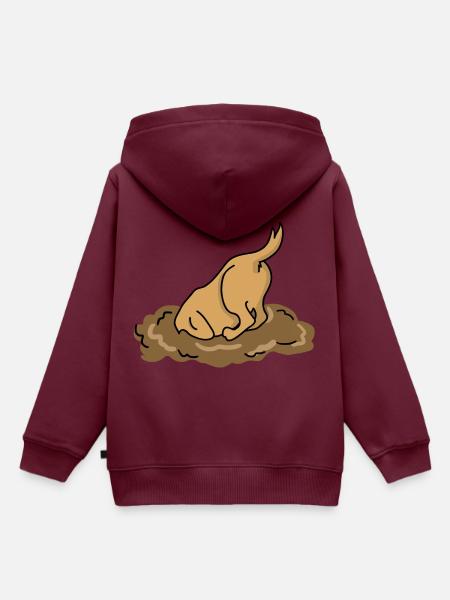 Hund - Kinder Premium Organic Hoodie - Burgunderrot