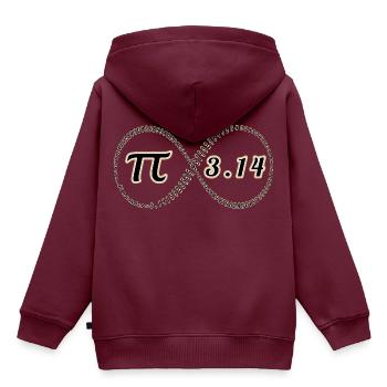 Pi - Kinder Premium Organic Hoodie - Burgunderrot - Hinten - AI Model Kid Female (0cm)
