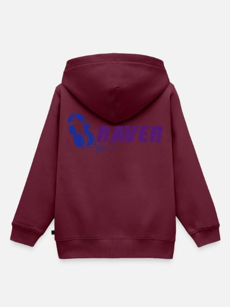 Raver - Kinder Premium Organic Hoodie - Burgunderrot