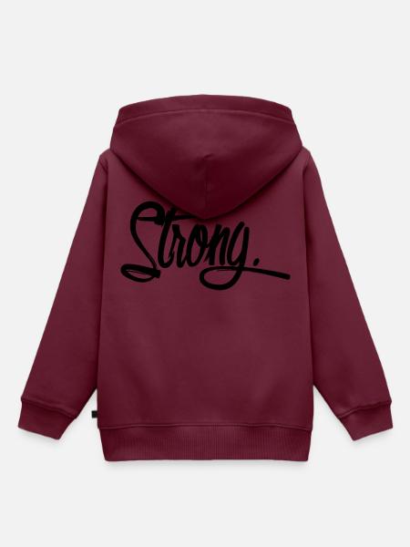 strong schwarz - Kinder Premium Organic Hoodie - Burgunderrot