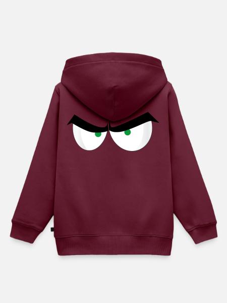 Verärgerte Augen - Kinder Premium Organic Hoodie - Burgunderrot