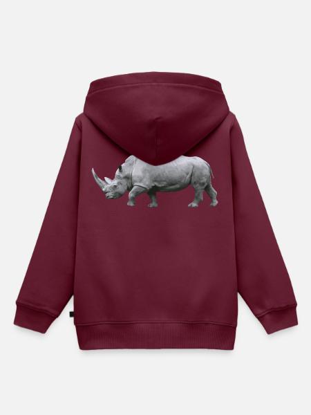 Rhinozeros - Kinder Premium Organic Hoodie - Burgunderrot