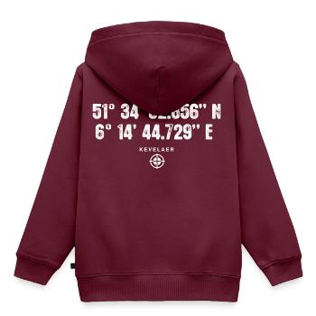Kevelaer Geocacher Geschenk Standort GPS Stadt - Kinder Premium Organic Hoodie - Burgunderrot - Hinten - AI Model Kid Female (0cm)