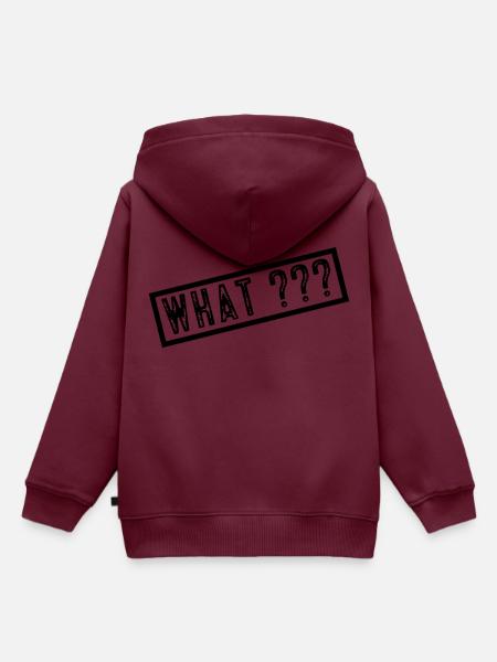 What? - Kinder Premium Organic Hoodie - Burgunderrot