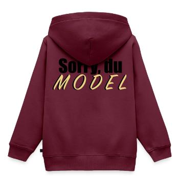 Sorry du Model - Kinder Premium Organic Hoodie - Burgunderrot - Hinten - AI Model Kid Female (0cm)