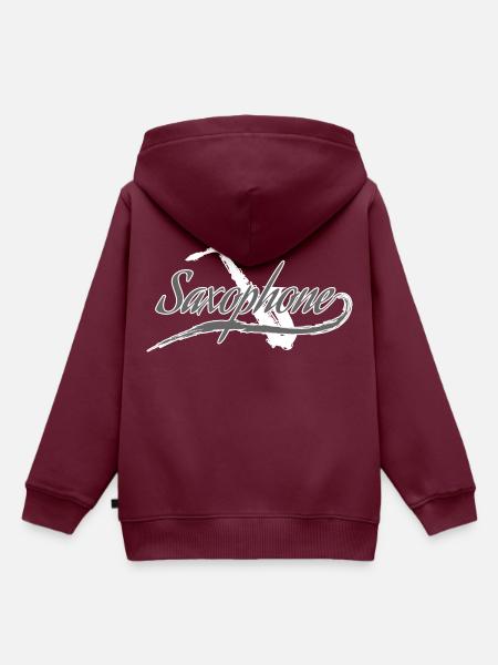 Saxofon - Kinder Premium Organic Hoodie - Burgunderrot