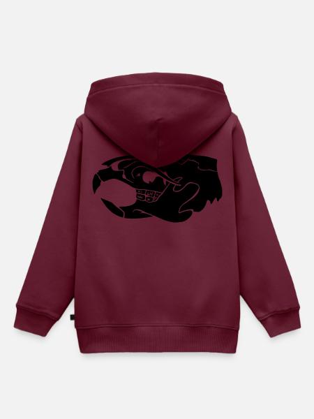 rat skull black - Kinder Premium Organic Hoodie - Burgunderrot