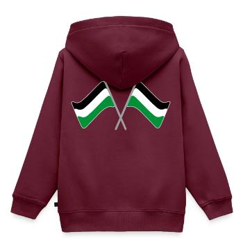 Fahne schwarz-weiss-grün | Flagge Fußball Stadion - Kinder Premium Organic Hoodie - Burgunderrot - Hinten - AI Model Kid Female (0cm)