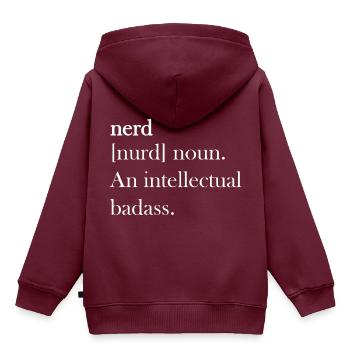 Nerd Nerds Definition - Kinder Premium Organic Hoodie - Burgunderrot - Hinten - AI Model Kid Female (0cm)